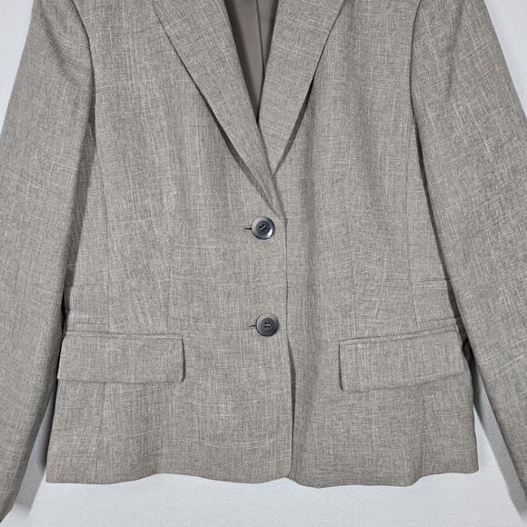 Black Label by Evan Picone Jacket Blazer sz 18 Tan Tweed Pockets Lined Career - Picture 3 of 13